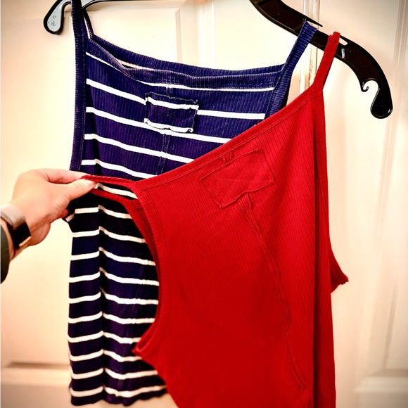 Free People Red Ribbed Tank Top - Picture 4 of 7